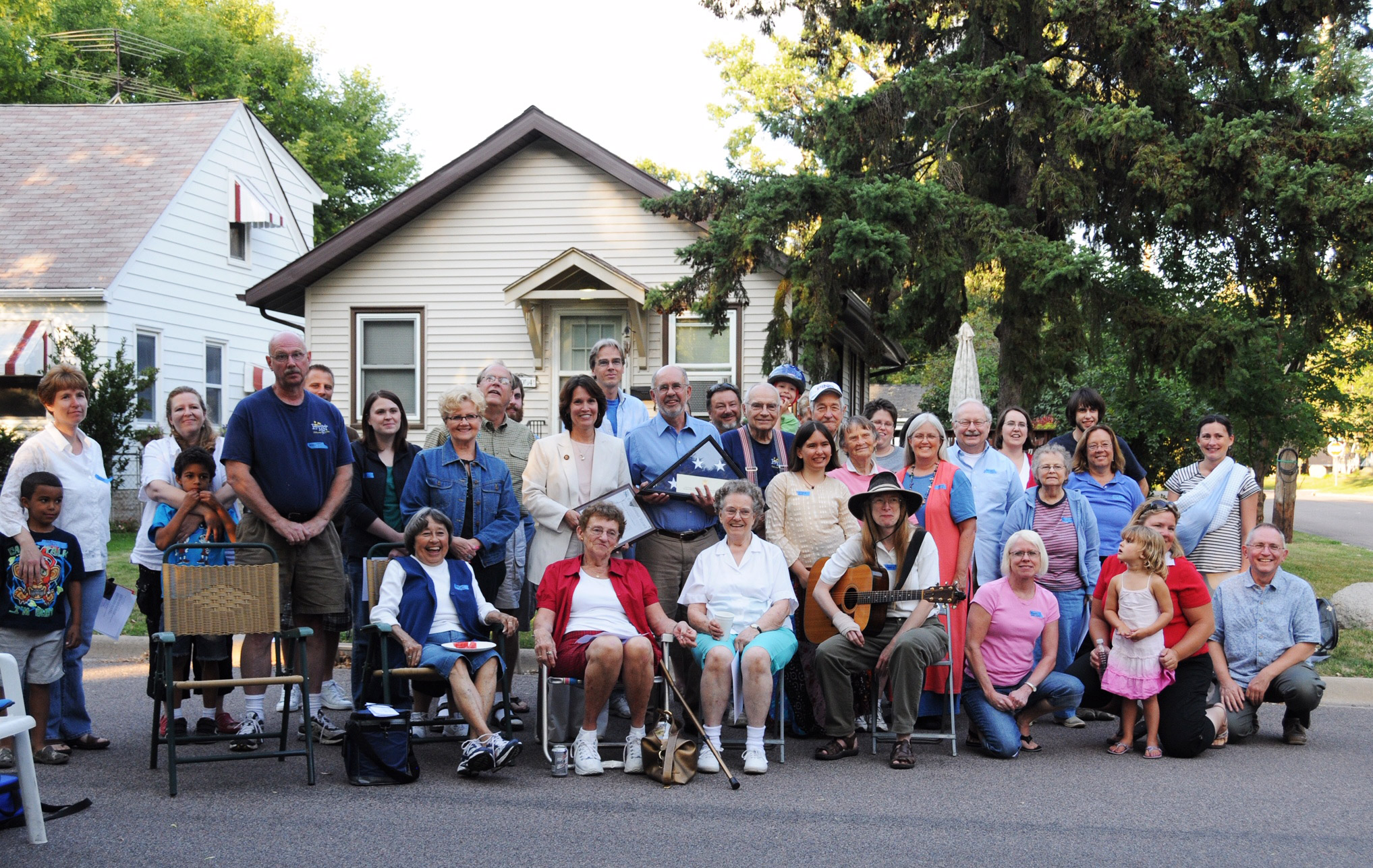 Everyone gathered on the street for National Night to Unite